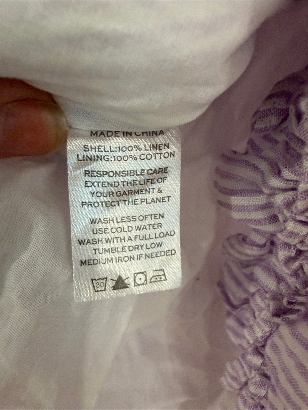 Hill House Lilac Striped Tiered Ruffle Skirt Size L - Picture 5 of 5